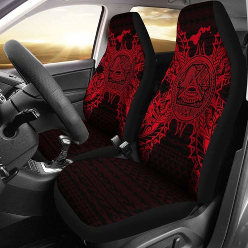 American Samoa Car Seat Covers - American Samoa Seal Map Red -