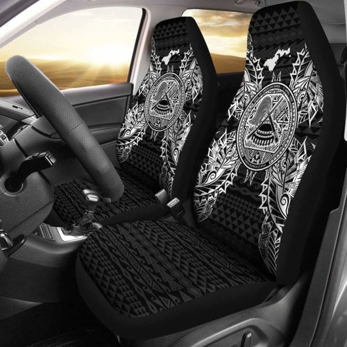 American Samoa Car Seat Cover - American Samoa Seal Map Black -