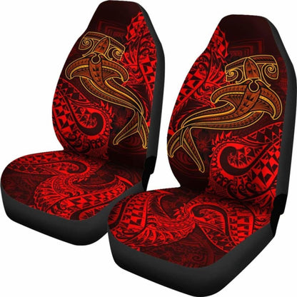 Polynesian Car Seat Covers - Red Shark Polynesian Tattoo -