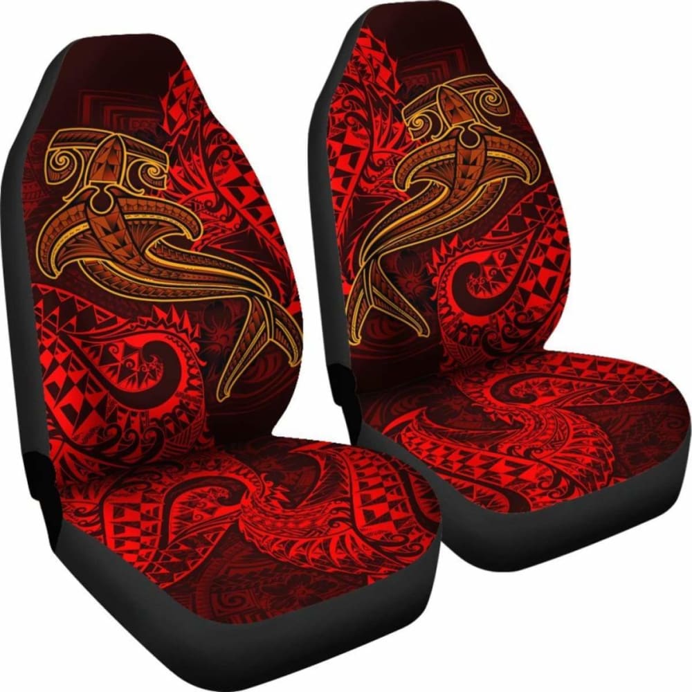 Polynesian Car Seat Covers - Red Shark Polynesian Tattoo -