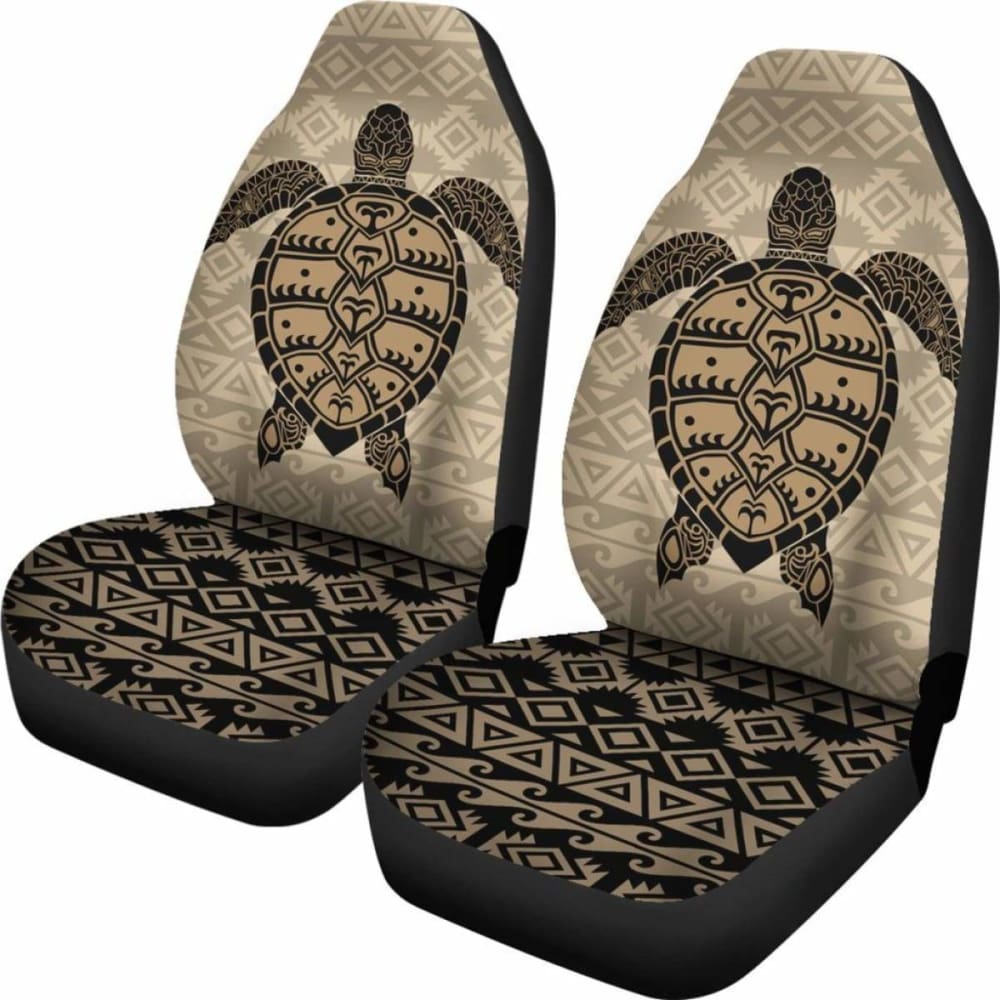 Polynesian Car Seat Covers - Polynesian Turtle Pattern Brown -