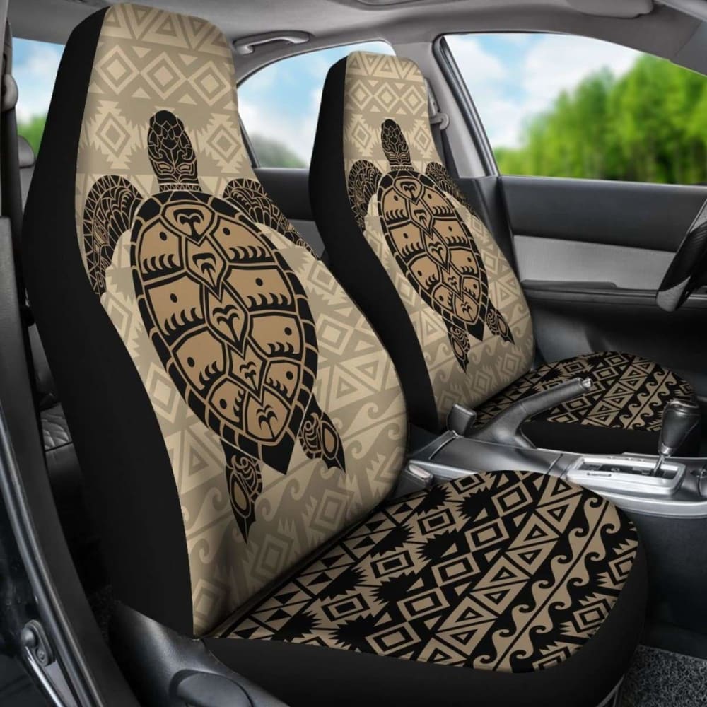 Polynesian Car Seat Covers - Polynesian Turtle Pattern Brown -