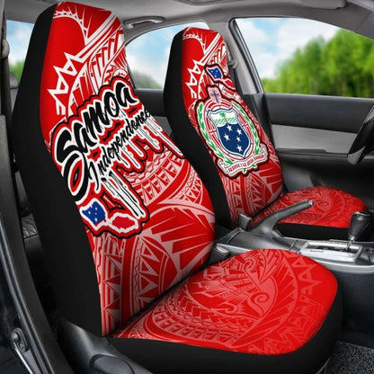 Samoa Polynesian Car Seat Covers - Independence Day Red Version -