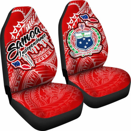 Samoa Polynesian Car Seat Covers - Independence Day Red Version -