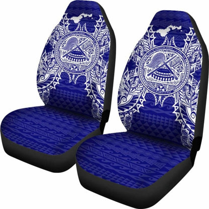 American Samoa Car Seat Covers - American Samoa Seal Map Blue -