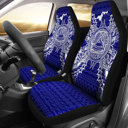 American Samoa Car Seat Covers - American Samoa Seal Map Blue -