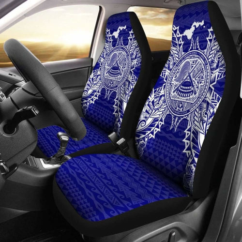 American Samoa Car Seat Covers - American Samoa Seal Map Blue -