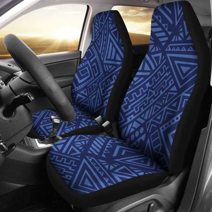 Blue Tribal Polynesian Car Seat Covers