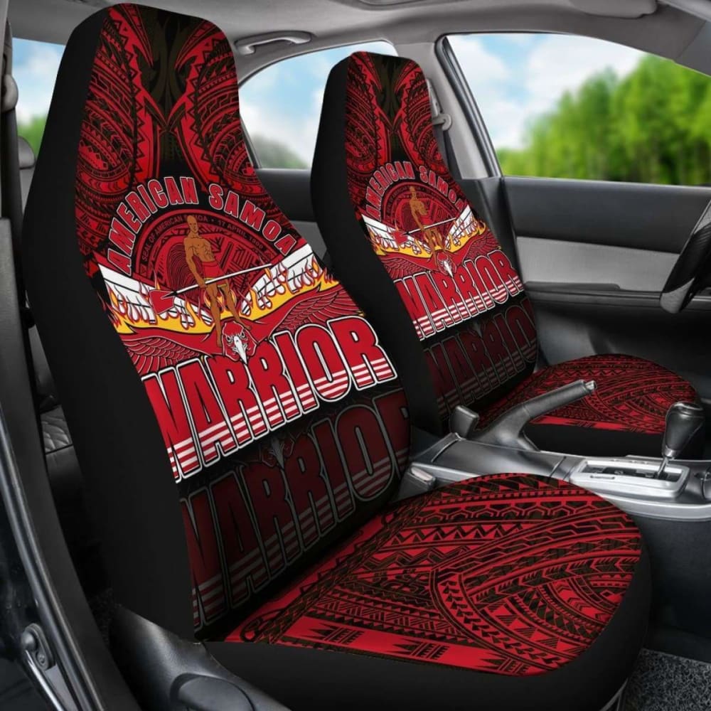 American Samoa Car Seat Covers - Polynesian Patterns Warrior -