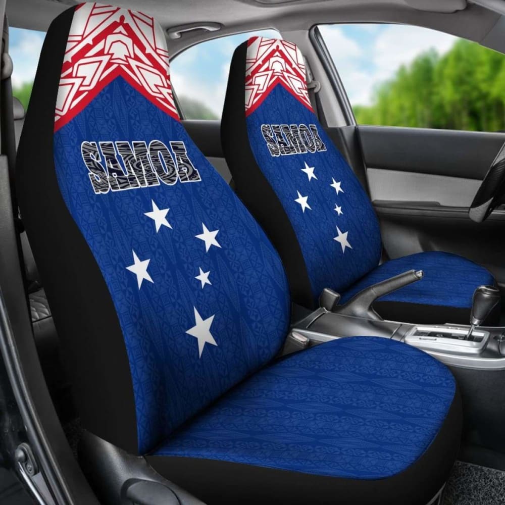Samoa Car Seat Covers - Samoa Flag Polynesian Design -