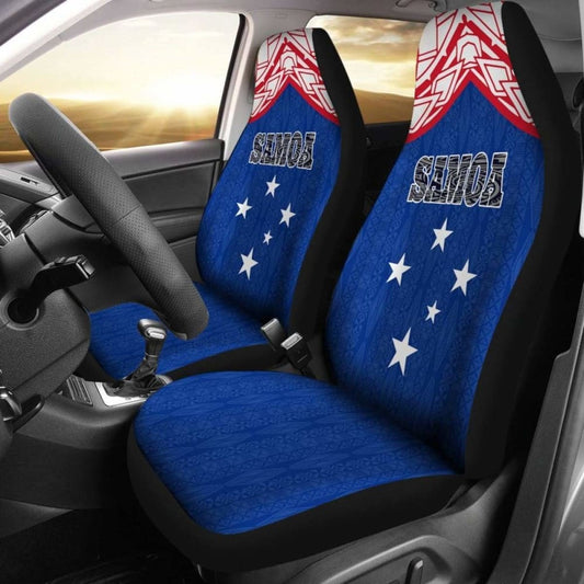 Samoa Car Seat Covers - Samoa Flag Polynesian Design -