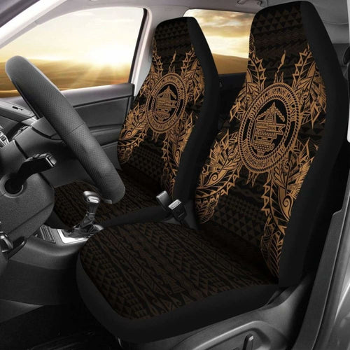 Palau Car Seat Cover - Palau Seal Map Gold -