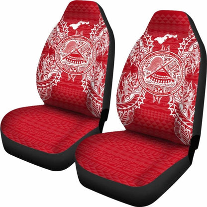 American Samoa Car Seat Cover - American Samoa Seal Map Red White -