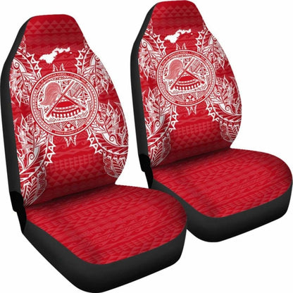 American Samoa Car Seat Cover - American Samoa Seal Map Red White -
