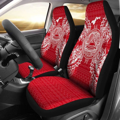 American Samoa Car Seat Cover - American Samoa Seal Map Red White -