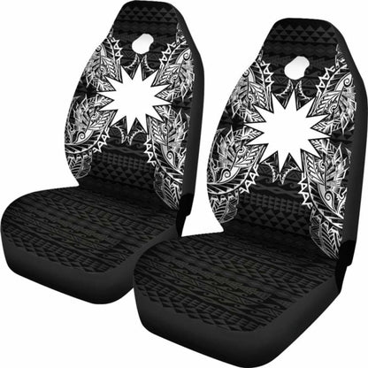 Nauru Car Seat Cover - Nauru Flag Map Black -