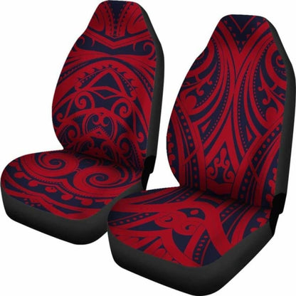 Red Tribal Polynesian Car Seat Covers