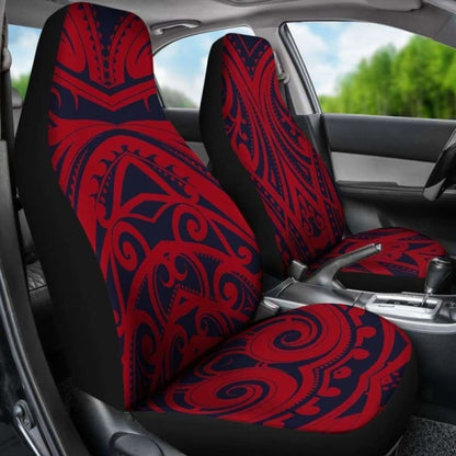 Red Tribal Polynesian Car Seat Covers