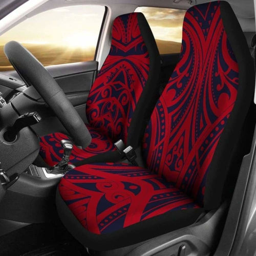 Red Tribal Polynesian Car Seat Covers