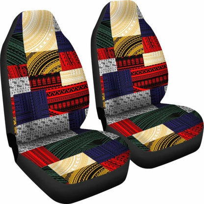 Polynesian Car Seat Covers - Design Retro Patchwork -
