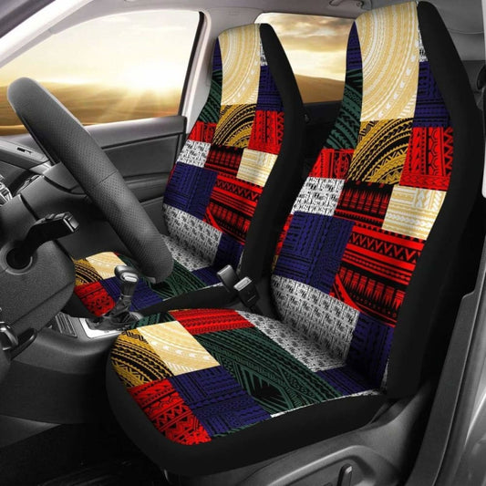 Polynesian Car Seat Covers - Design Retro Patchwork -