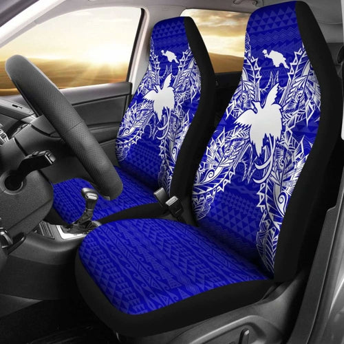 Papua New Guinea Car Seat Cover - Papua New Guinea Flag Map Blue -