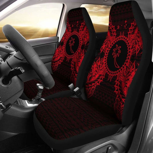 Chuuk Car Seat Cover - Chuuk Flag Map Red -