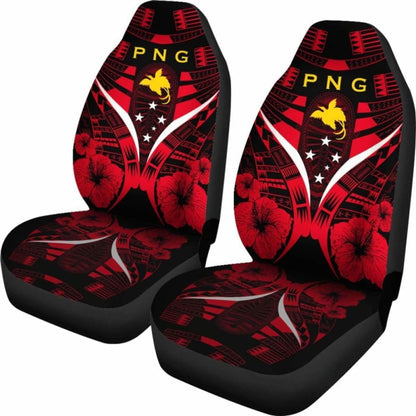 Papua New Guinea Tattoo Car Seat Covers Hibiscus