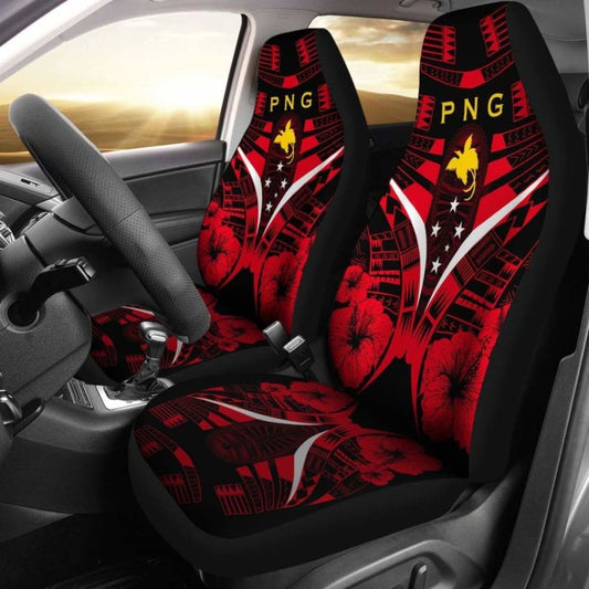 Papua New Guinea Tattoo Car Seat Covers Hibiscus