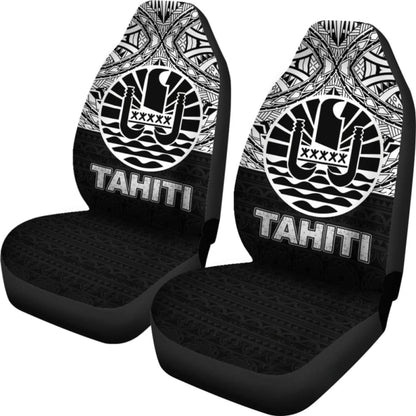 Tahiti Car Seat Covers - Tahiti Flag Black Version -