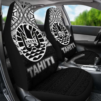 Tahiti Car Seat Covers - Tahiti Flag Black Version -