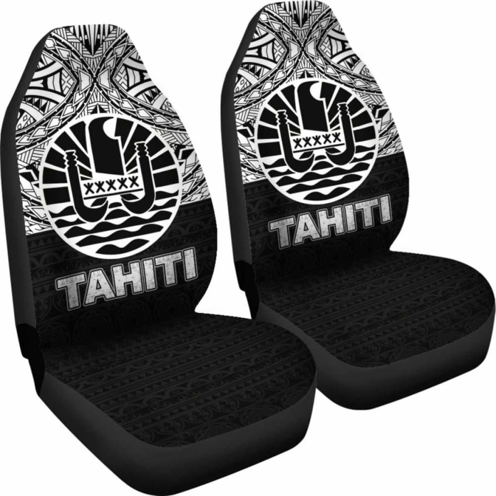 Tahiti Car Seat Covers - Tahiti Flag Black Version -