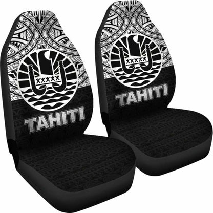 Tahiti Car Seat Covers - Tahiti Flag Black Version -