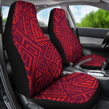 Red Tribal Polynesian Car Seat Covers