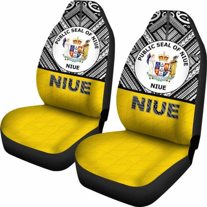 Niue Car Seat Covers - Niue Seal Polynesian Deisgn -