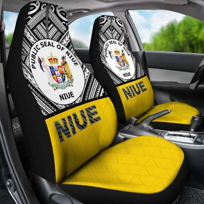 Niue Car Seat Covers - Niue Seal Polynesian Deisgn -