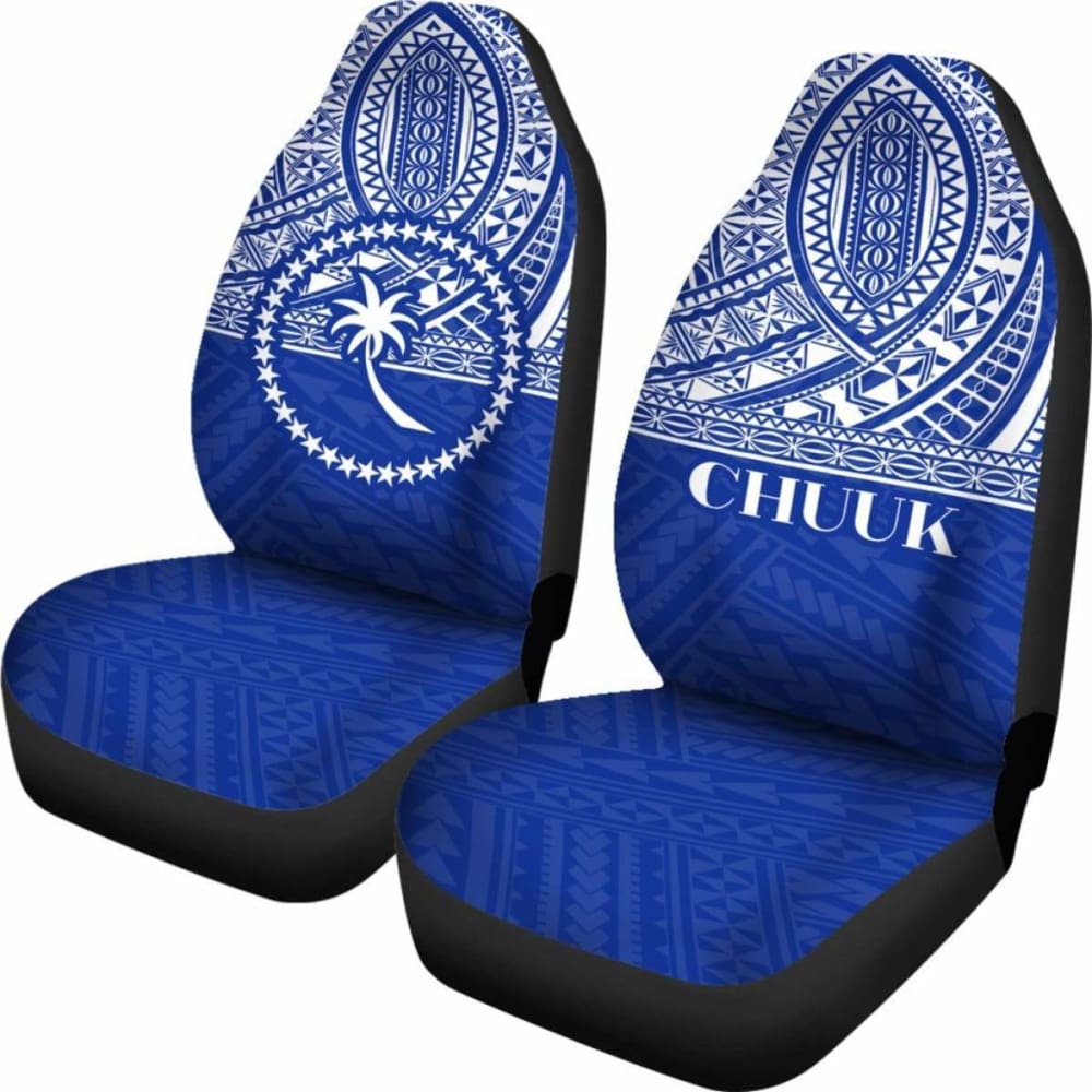 Chuuk State Car Seat Covers - Chuuk Flag Blue Version -
