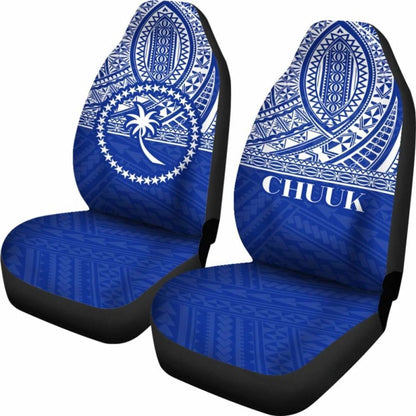 Chuuk State Car Seat Covers - Chuuk Flag Blue Version -