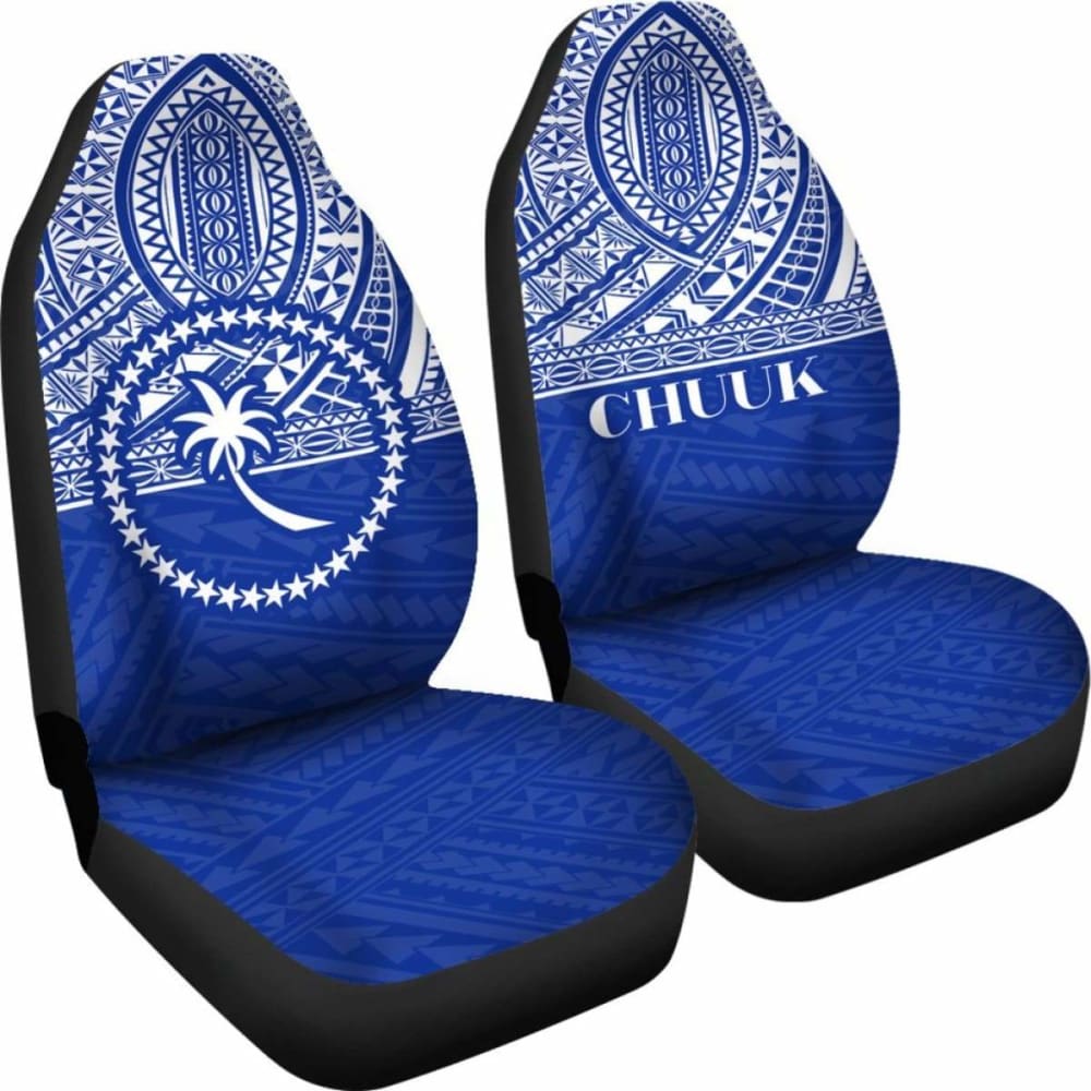 Chuuk State Car Seat Covers - Chuuk Flag Blue Version -