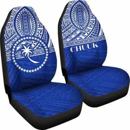Chuuk State Car Seat Covers - Chuuk Flag Blue Version -