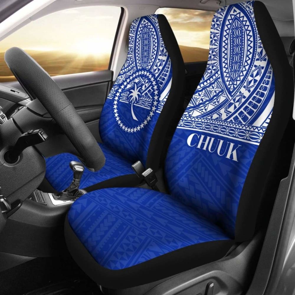 Chuuk State Car Seat Covers - Chuuk Flag Blue Version -
