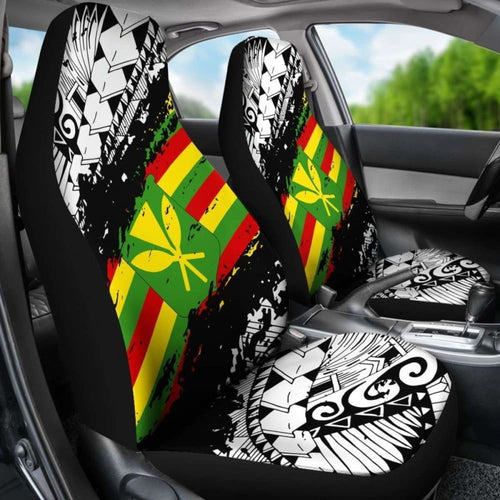 Polynesian Kanaka Flag Car Seat Covers - Nora Style - White - Amazing