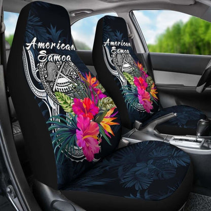 American Samoa Polynesian Car Seat Covers - Tropical Flower -