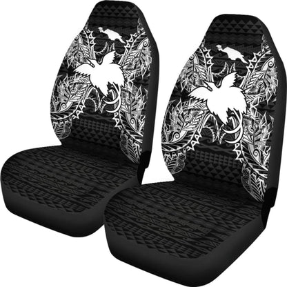 Papua New Guinea Car Seat Cover - Papua New Guinea Flag Map Black -