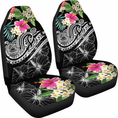 Polynesian American Samoa Car Seat Covers - Summer Plumeria (Black) -