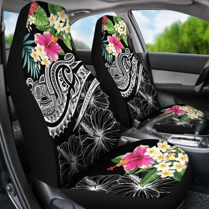 Polynesian American Samoa Car Seat Covers - Summer Plumeria (Black) -