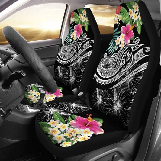 Polynesian American Samoa Car Seat Covers - Summer Plumeria (Black) -