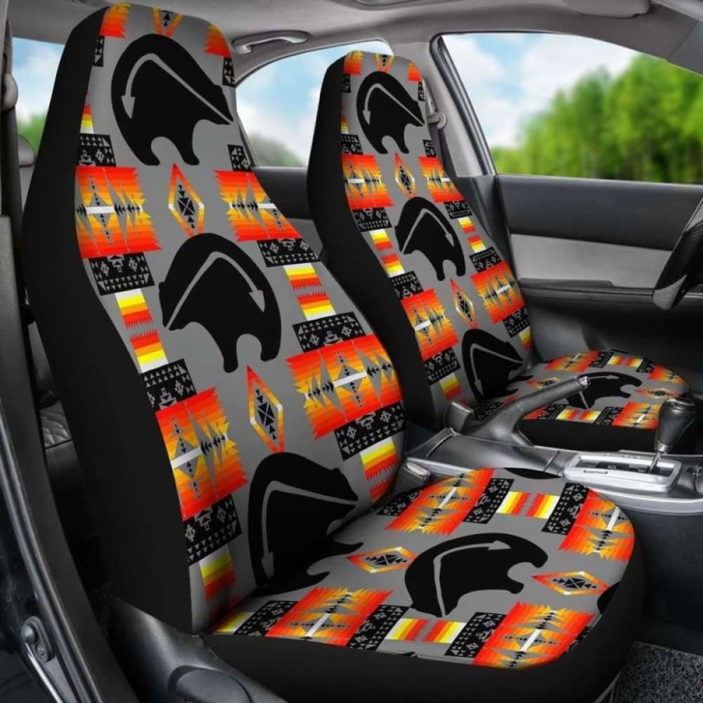 Thunder Bear Gray Car Seat Covers