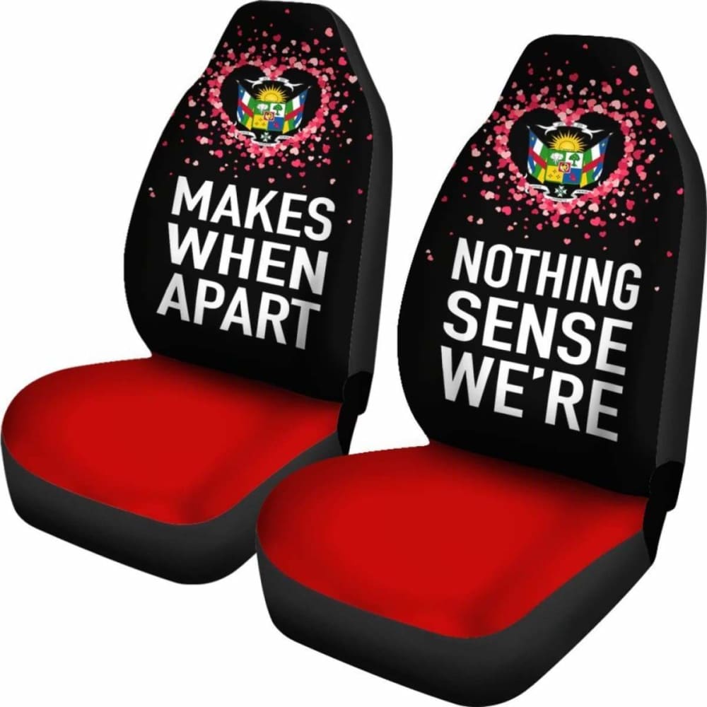 Central African Republic Car Seat Covers Couple Valentine Nothing Make Sense