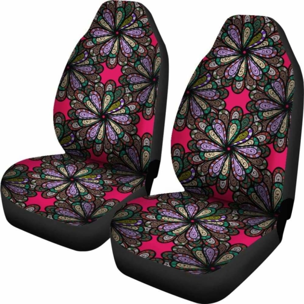 Abstract Mandala Flowers Car Seat Covers